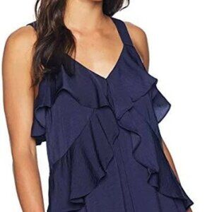 MICHAEL Michael Kors | Womens Hammered Satin Ruffled Tank Top - Size XS   NWT